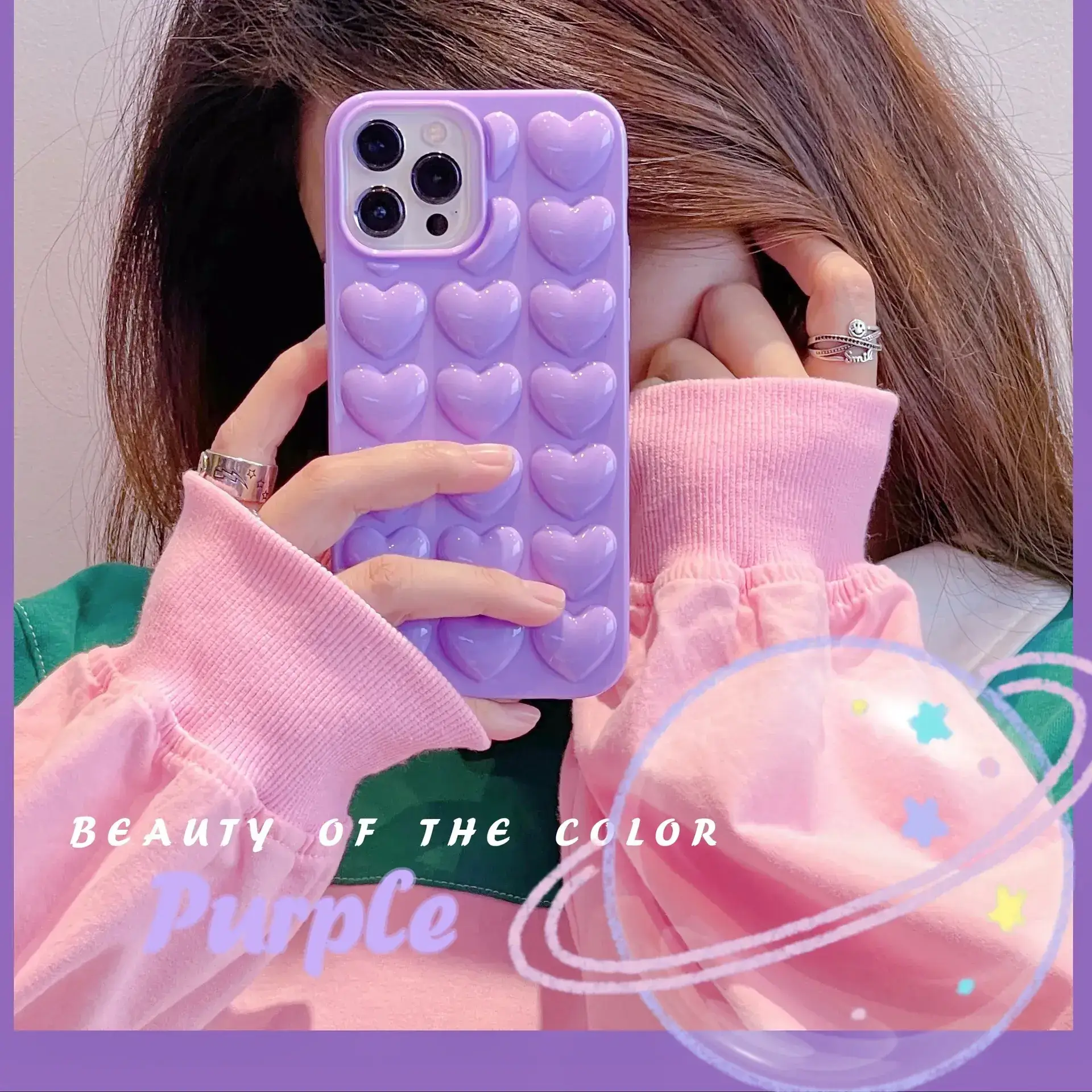 Three-Dimensional Heart Silicone iPhone 17 Pro Case - Image 7