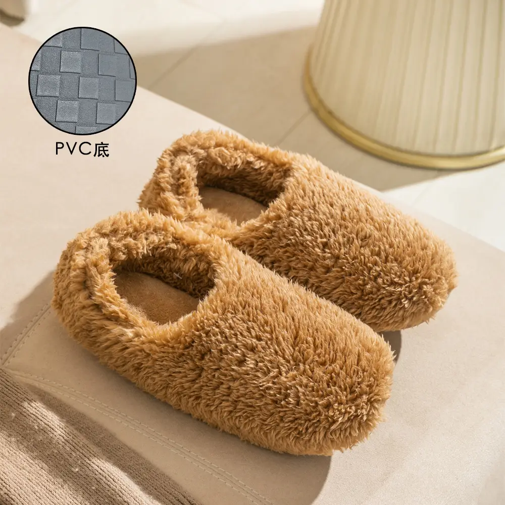 New Style Closed-Back Slippers for Couples, Warm, Non-Slip, Thickened, for Home Use, Casual Indoor Winter Plush Slippers
