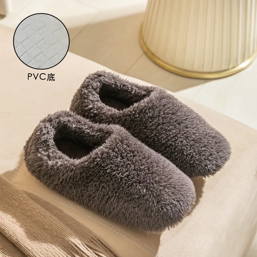 New Style Closed-Back Slippers for Couples, Warm, Non-Slip, Thickened, for Home Use, Casual Indoor Winter Plush Slippers
