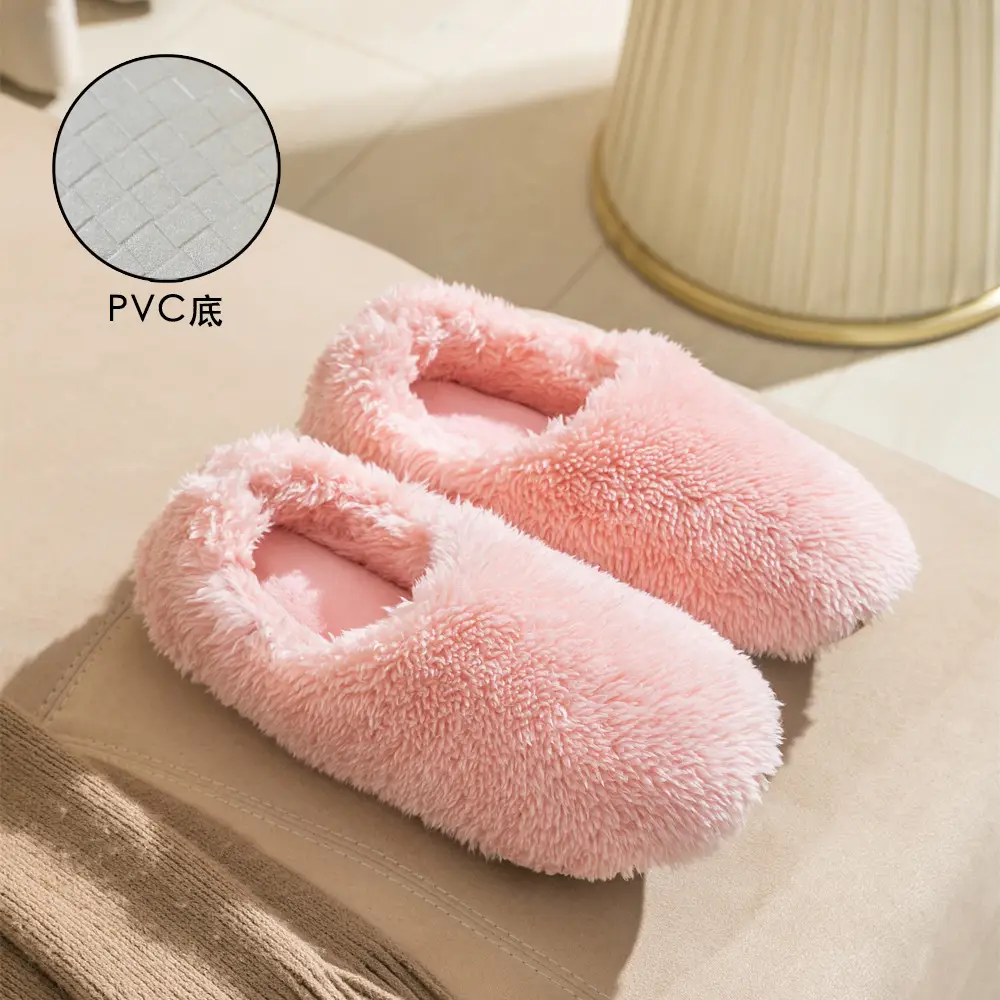 New Style Closed-Back Slippers for Couples, Warm, Non-Slip, Thickened, for Home Use, Casual Indoor Winter Plush Slippers