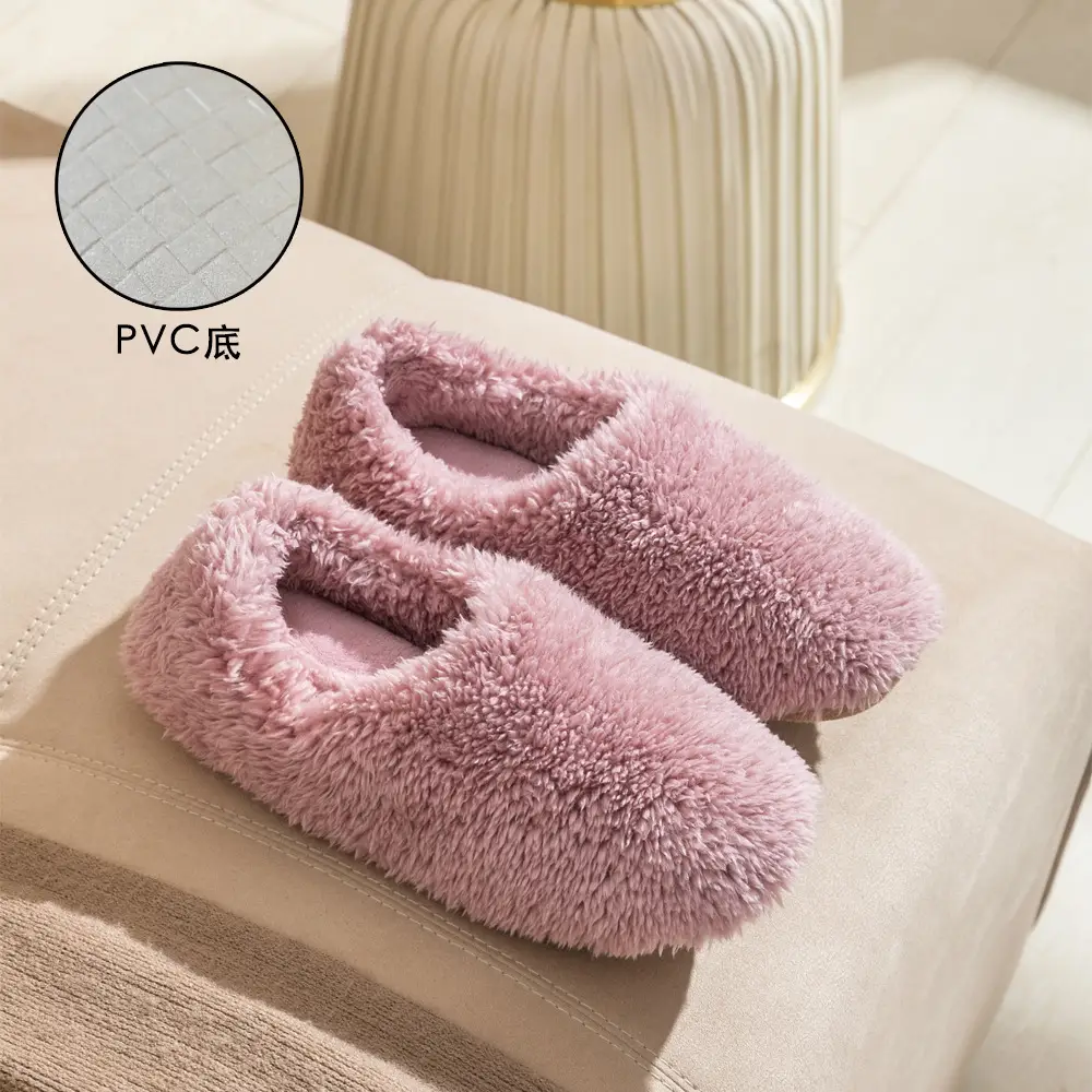 New Style Closed-Back Slippers for Couples, Warm, Non-Slip, Thickened, for Home Use, Casual Indoor Winter Plush Slippers