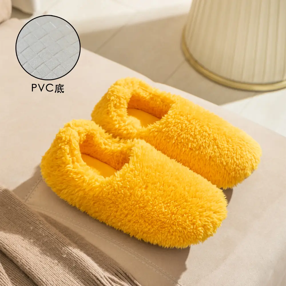New Style Closed-Back Slippers for Couples, Warm, Non-Slip, Thickened, for Home Use, Casual Indoor Winter Plush Slippers