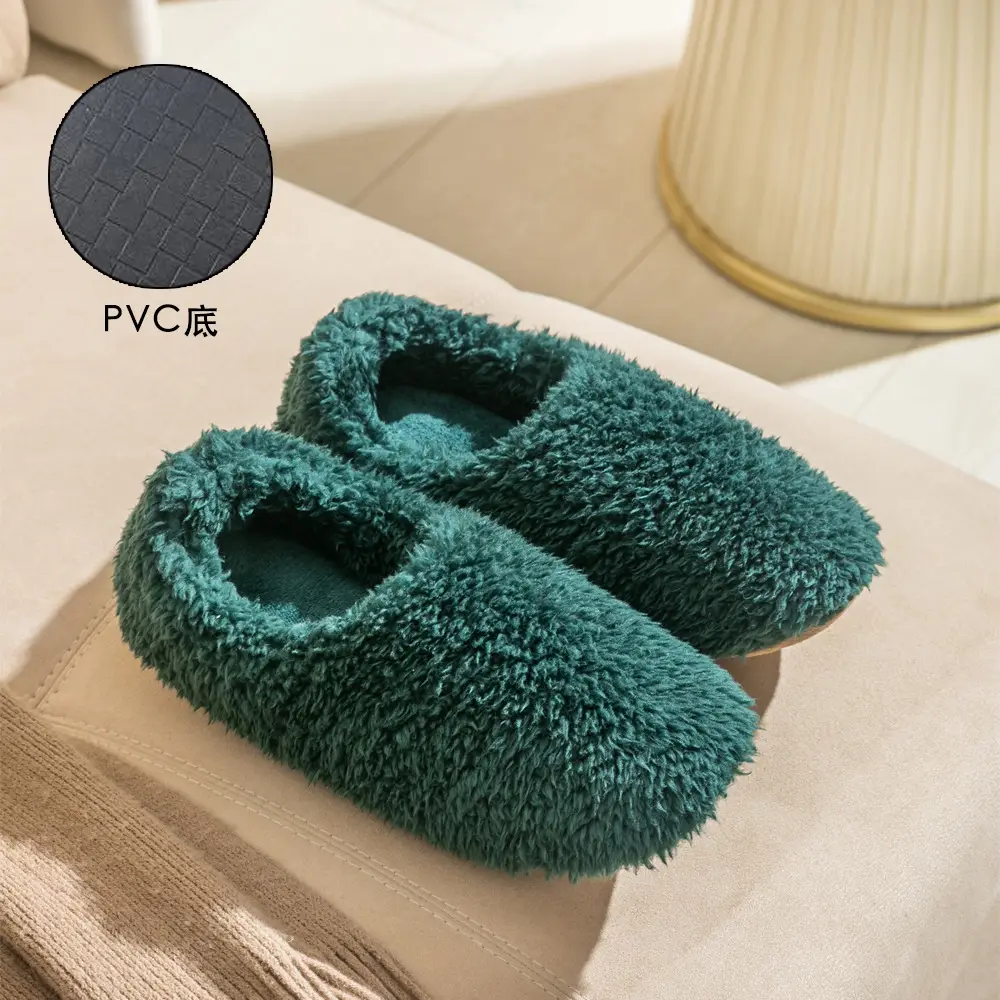 New Style Closed-Back Slippers for Couples, Warm, Non-Slip, Thickened, for Home Use, Casual Indoor Winter Plush Slippers