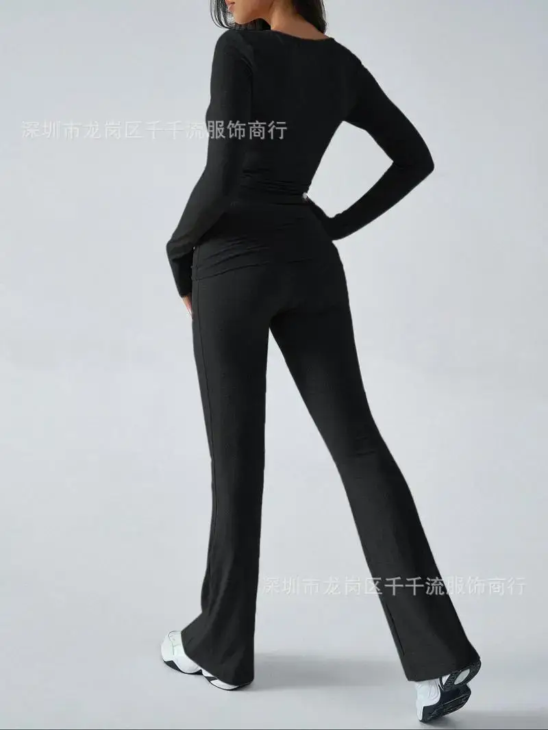 2024 Women's Slim-fit Knitted Two-Piece Suit Grey - Image 7