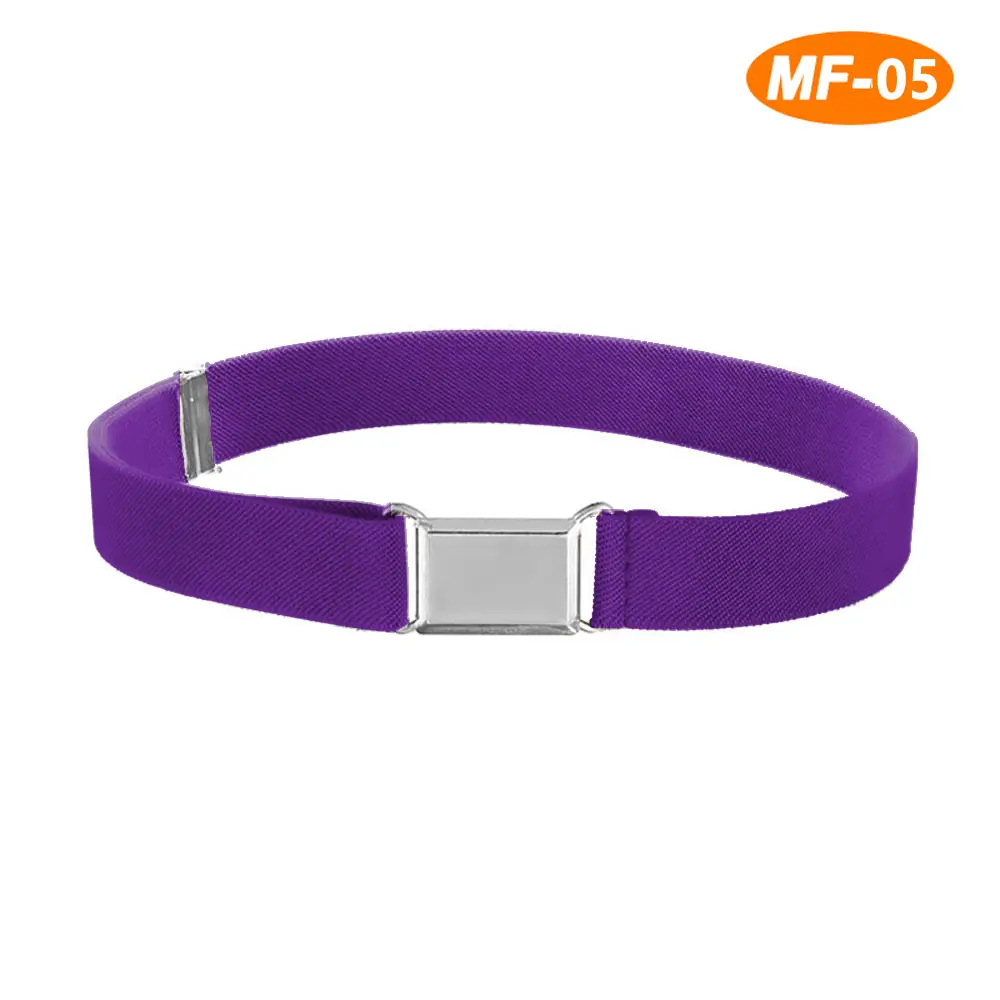 Adjustable Monochrome Elastic Belt for Kids - Image 26