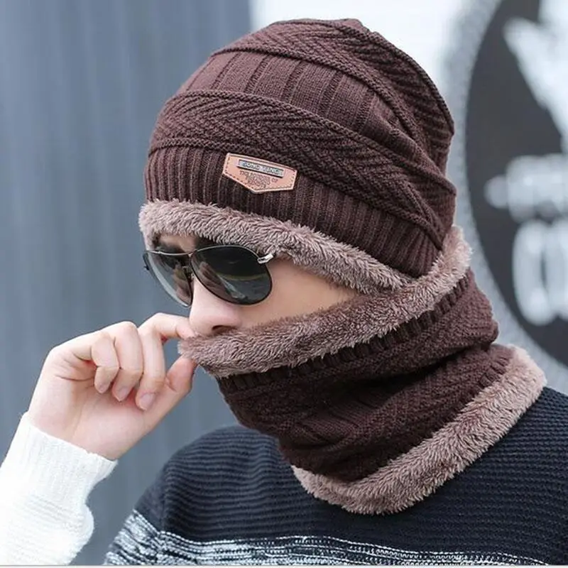 Winter Fleece Knit Hat for Men Women Korean Style