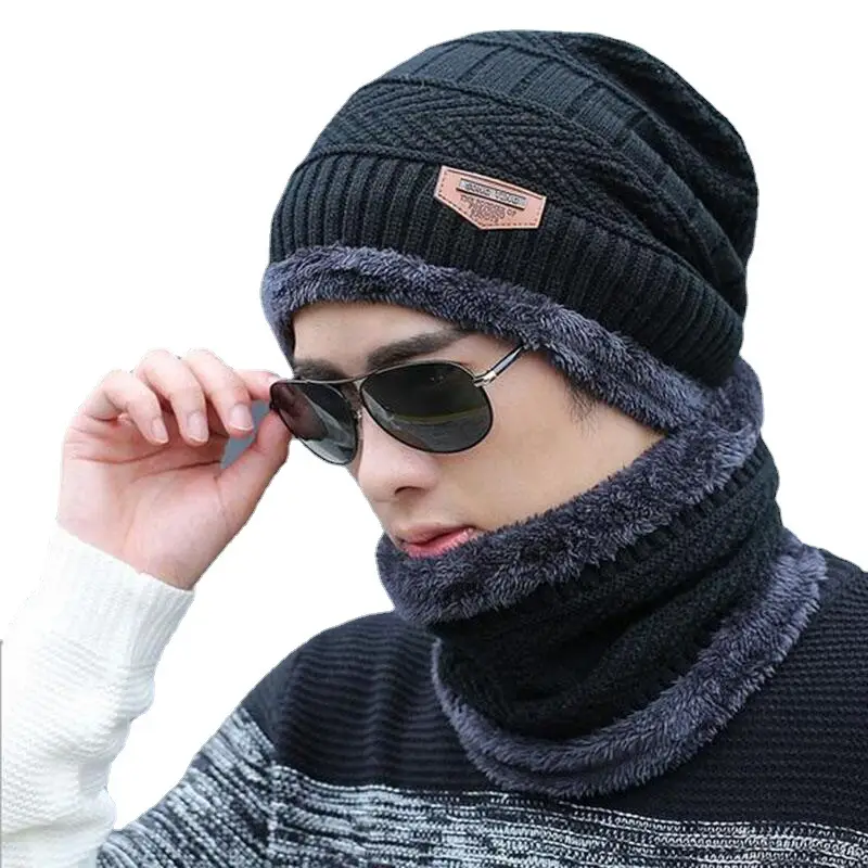 Winter Fleece Knit Hat for Men Women Korean Style