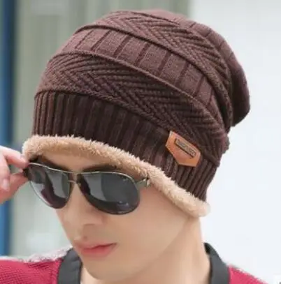 Winter Fleece Knit Hat for Men Women Korean Style