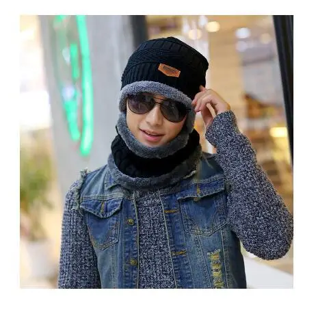 Winter Fleece Knit Hat for Men Women Korean Style