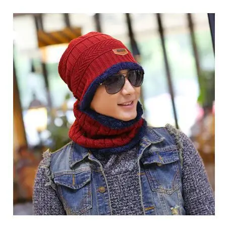 Winter Fleece Knit Hat for Men Women Korean Style