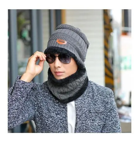 Winter Fleece Knit Hat for Men Women Korean Style