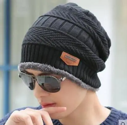 Winter Fleece Knit Hat for Men Women Korean Style