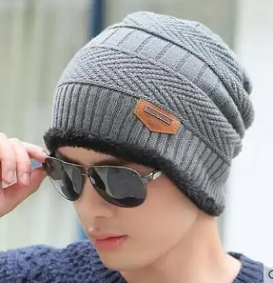 Winter Fleece Knit Hat for Men Women Korean Style