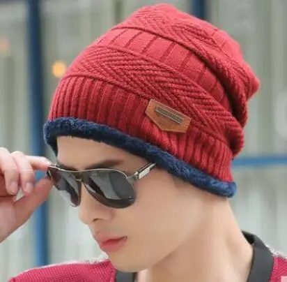 Winter Fleece Knit Hat for Men Women Korean Style