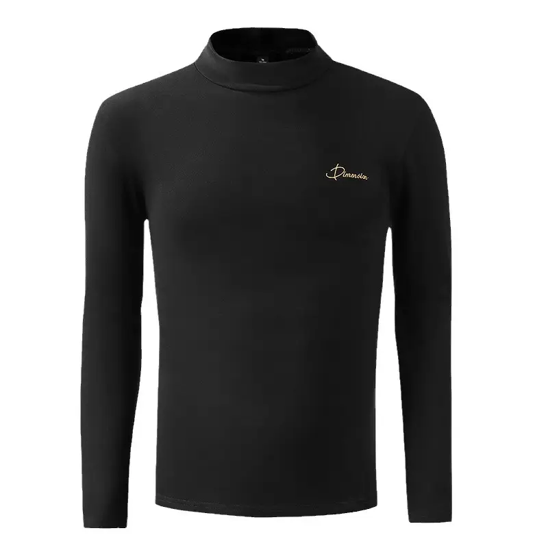 Men's Brown Velvet Long Sleeve T-Shirt with Embroidered Logo - Image 25