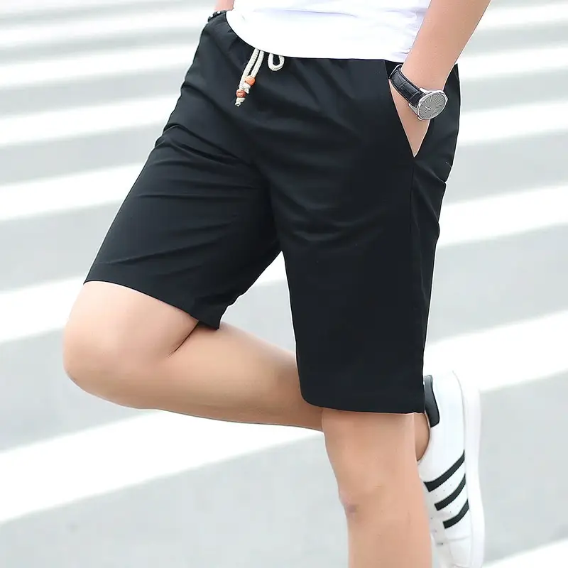 Men Summer Cotton Shorts Navy Large One Piece - Image 5