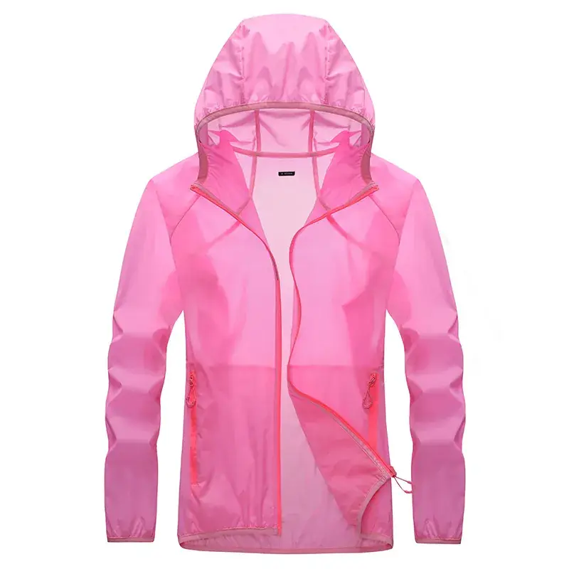 Spring Autumn Men's Pink Hooded Jacket Plus Size - Image 4