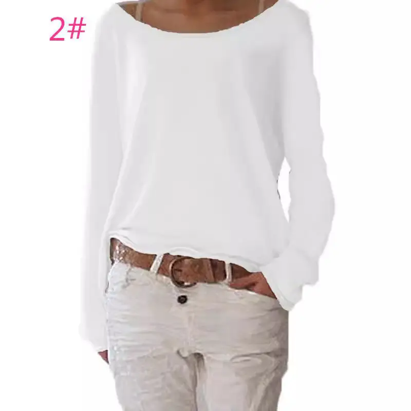 Women's White Long Sleeve Knitted T-Shirt Top - Image 9