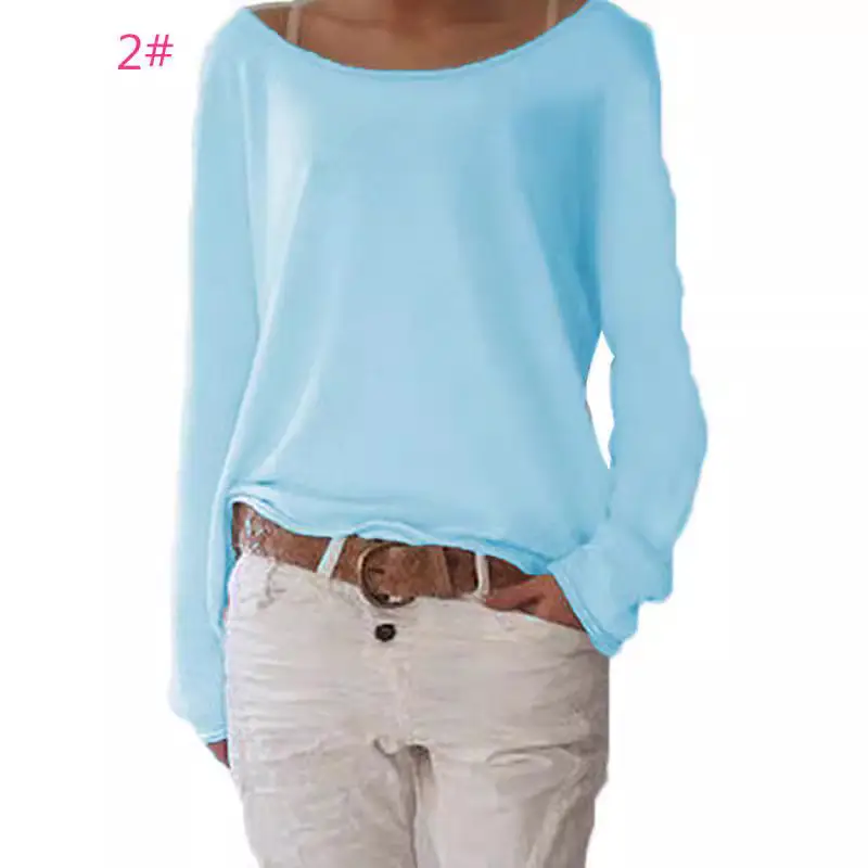 Women's White Long Sleeve Knitted T-Shirt Top - Image 11