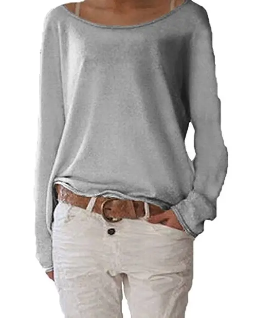 Women's White Long Sleeve Knitted T-Shirt Top - Image 2
