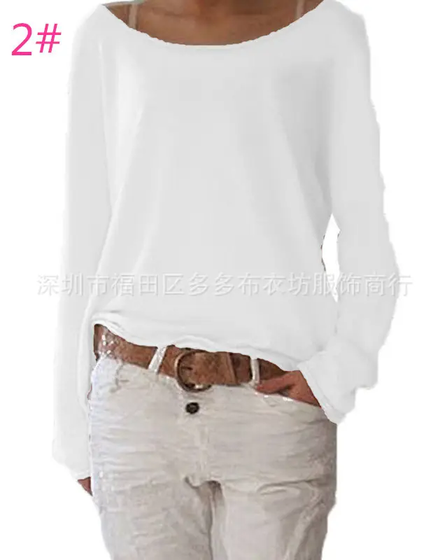 Women's White Long Sleeve Knitted T-Shirt Top - Image 5