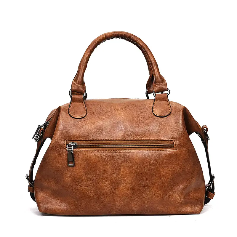 Waxed Leather Boston Women's Shoulder Crossbody Bag - Image 7