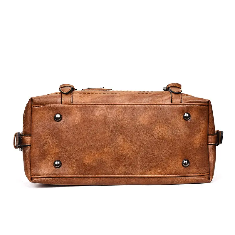 Waxed Leather Boston Women's Shoulder Crossbody Bag - Image 9
