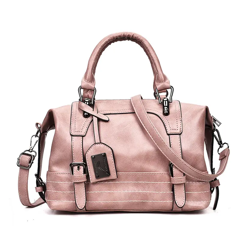 Waxed Leather Boston Women's Shoulder Crossbody Bag - Image 2