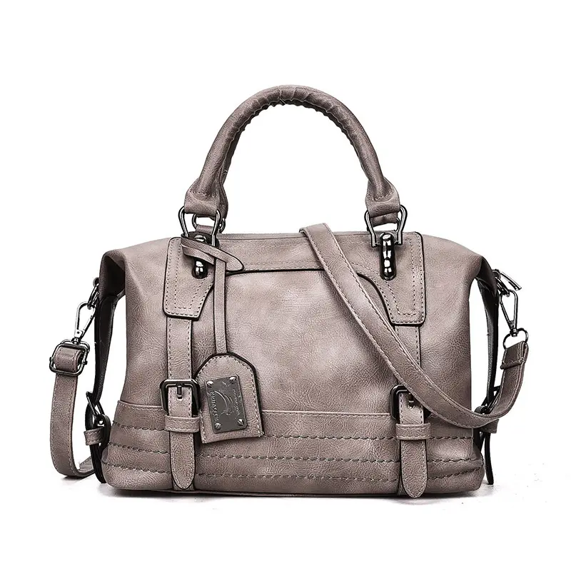 Waxed Leather Boston Women's Shoulder Crossbody Bag - Image 4