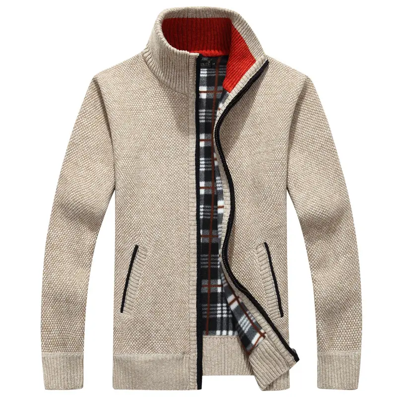 Maroon Fleece Lined Zipper Coat for Men, Durable Warm, Stylish Knitwear