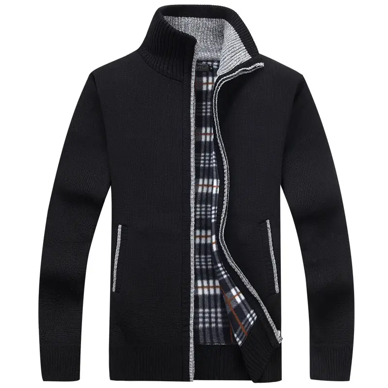 Maroon Fleece Lined Zipper Coat for Men, Durable Warm, Stylish Knitwear