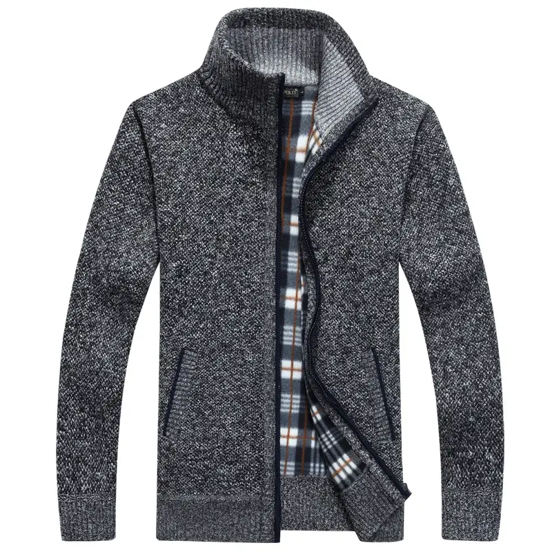 Maroon Fleece Lined Zipper Coat for Men, Durable Warm, Stylish Knitwear