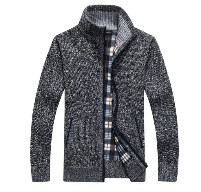 Maroon Fleece Lined Zipper Coat for Men, Durable Warm, Stylish Knitwear — feature 5