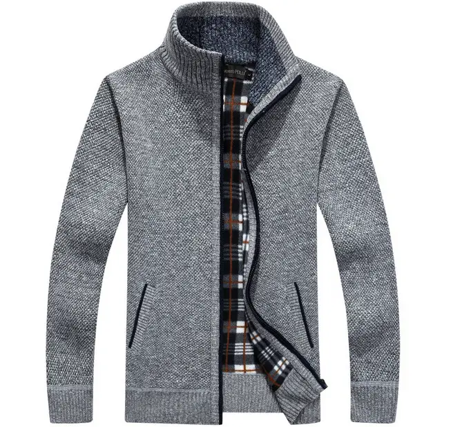 Maroon Fleece Lined Zipper Coat for Men, Durable Warm, Stylish Knitwear