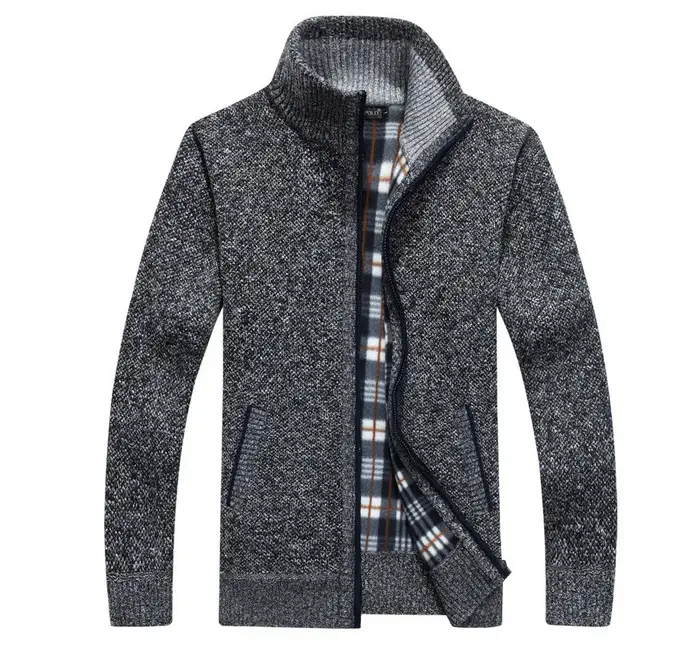 Maroon Fleece Lined Zipper Coat for Men, Durable Warm, Stylish Knitwear