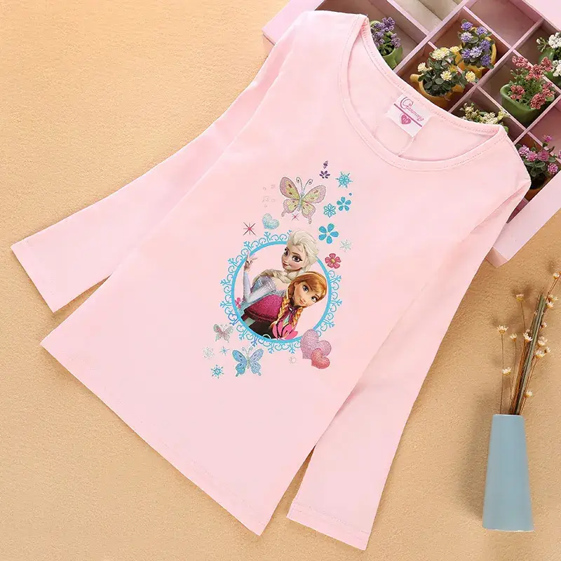 Frozen Print Long Sleeve T-Shirt for Girls Pink - Image 5