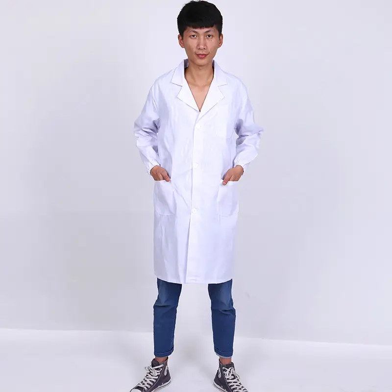 White Long Sleeve Pharmaceutical Workshop Coat - Image 2