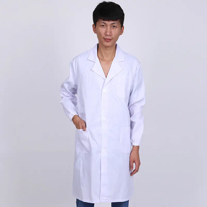 White Long Sleeve Pharmaceutical Workshop Coat - Image 4
