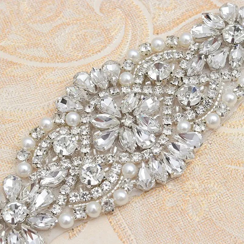 Diamond Embroidered Wedding Accessory with Glue - Image 6