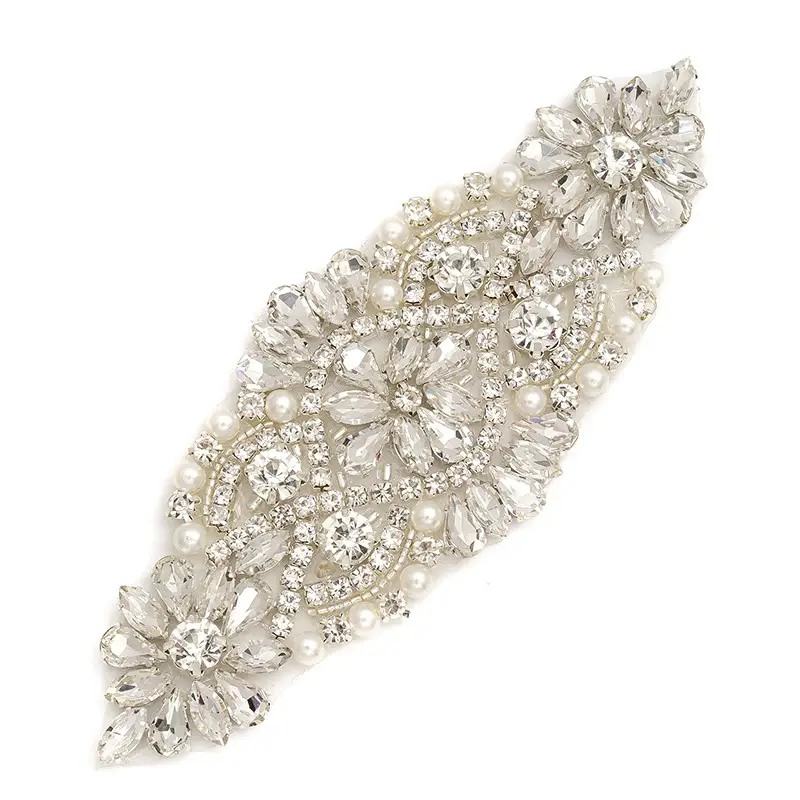 Diamond Embroidered Wedding Accessory with Glue - Image 7