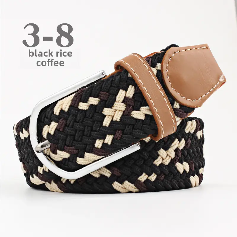 Women's Blue Beige Knitted Belt for Students - Image 12