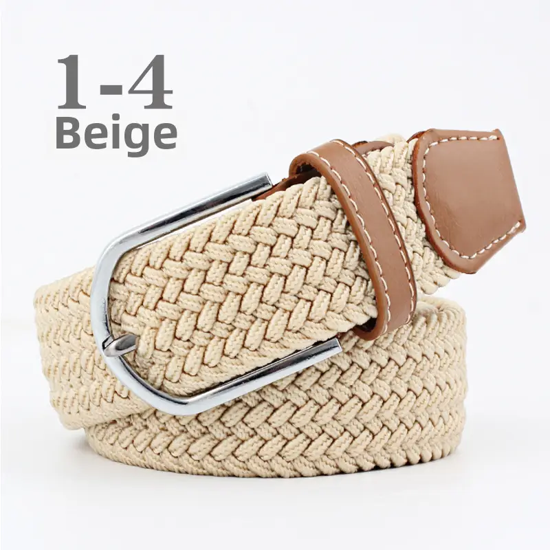 Women's Blue Beige Knitted Belt for Students - Image 24