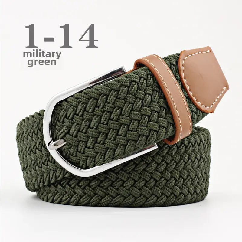Women's Blue Beige Knitted Belt for Students - Image 27