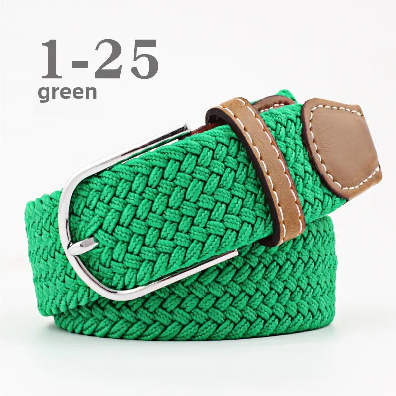 Women's Blue Beige Knitted Belt for Students - Image 33