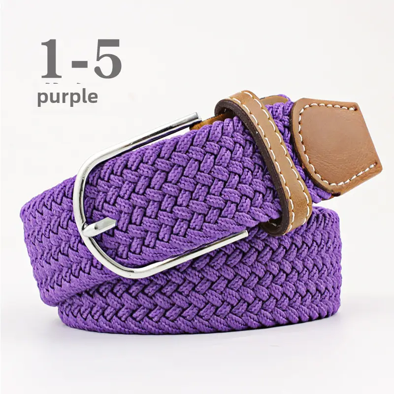 Women's Blue Beige Knitted Belt for Students - Image 34