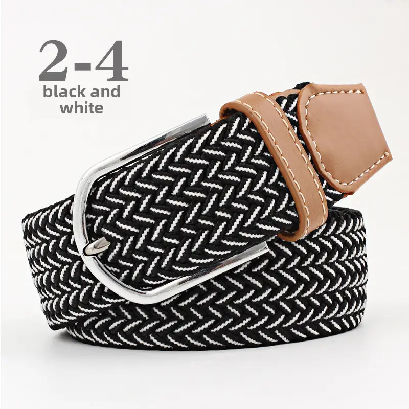 Women's Blue Beige Knitted Belt for Students - Image 39