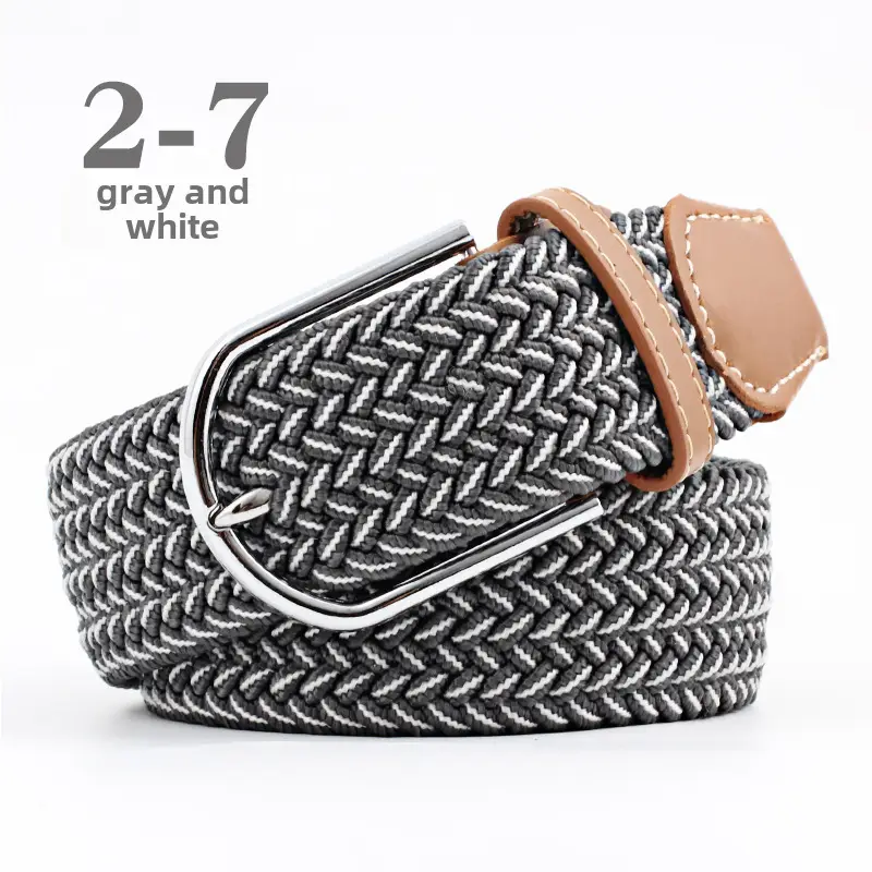 Women's Blue Beige Knitted Belt for Students - Image 46