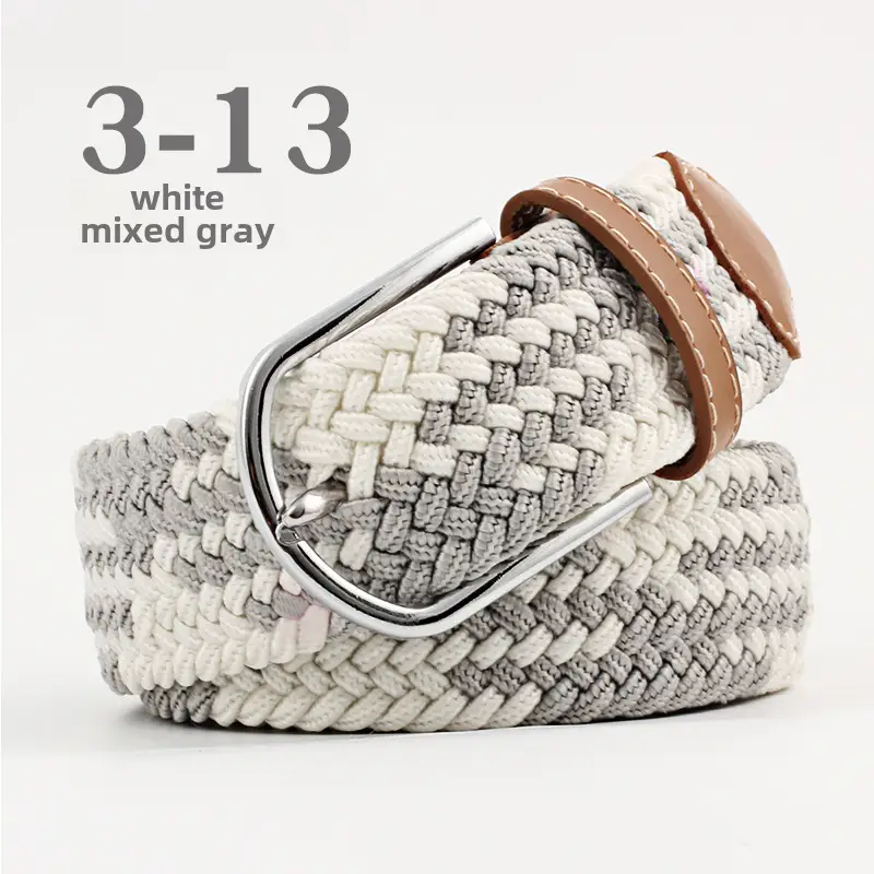 Women's Blue Beige Knitted Belt for Students - Image 53