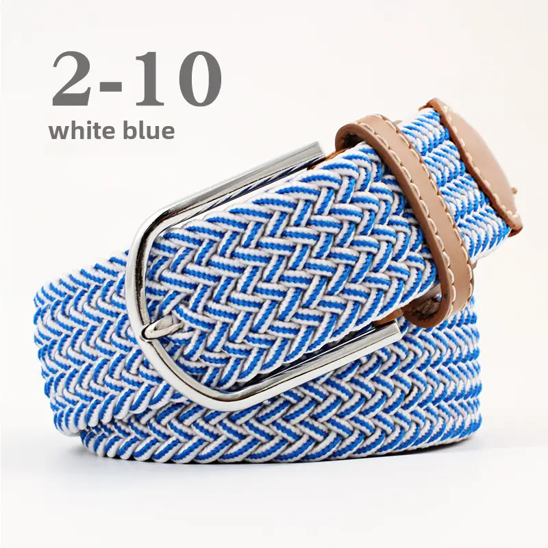 Women's Blue Beige Knitted Belt for Students - Image 58