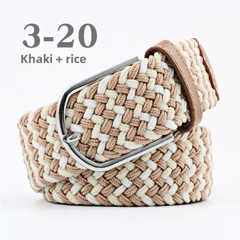 Women's Blue Beige Knitted Belt for Students - Image 59